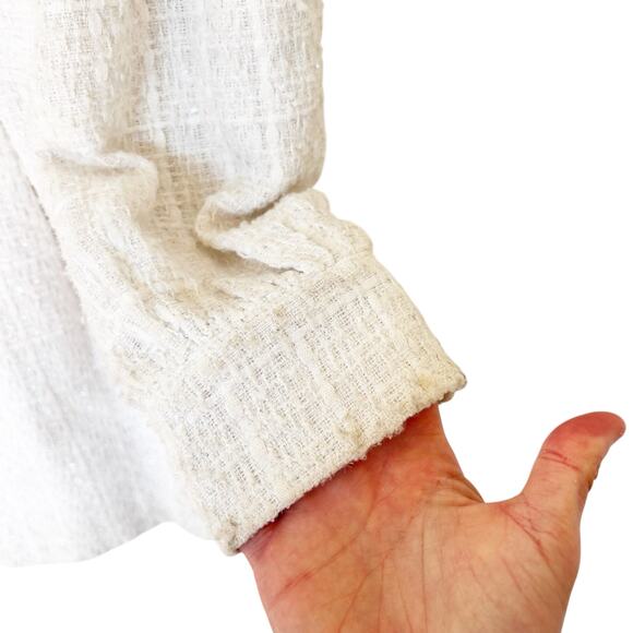 Aria Cove Cream Tweed Long Sleeve Romper Sz 8 - Picture 2 of 5